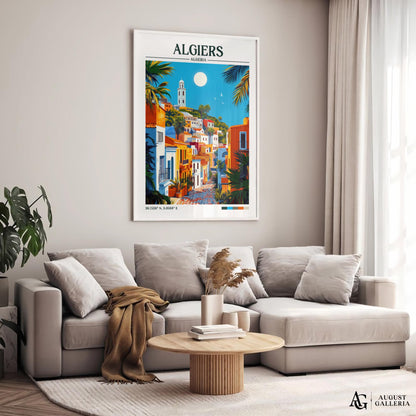 Algiers Algeria Retro Travel Print