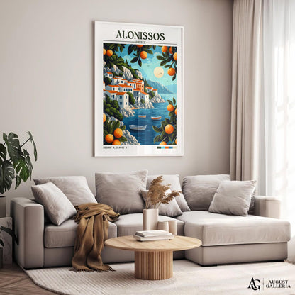 Alonissos Greece Retro Travel Print
