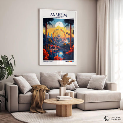 Anaheim California Retro Travel Print
