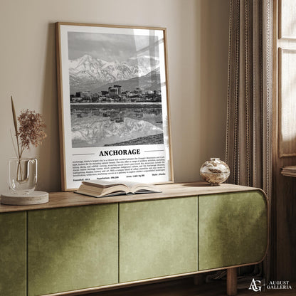 Anchorage Black & White City Print