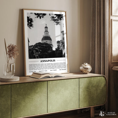 Annapolis Black & White City Print