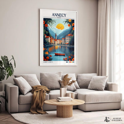 Annecy France Retro Travel Print