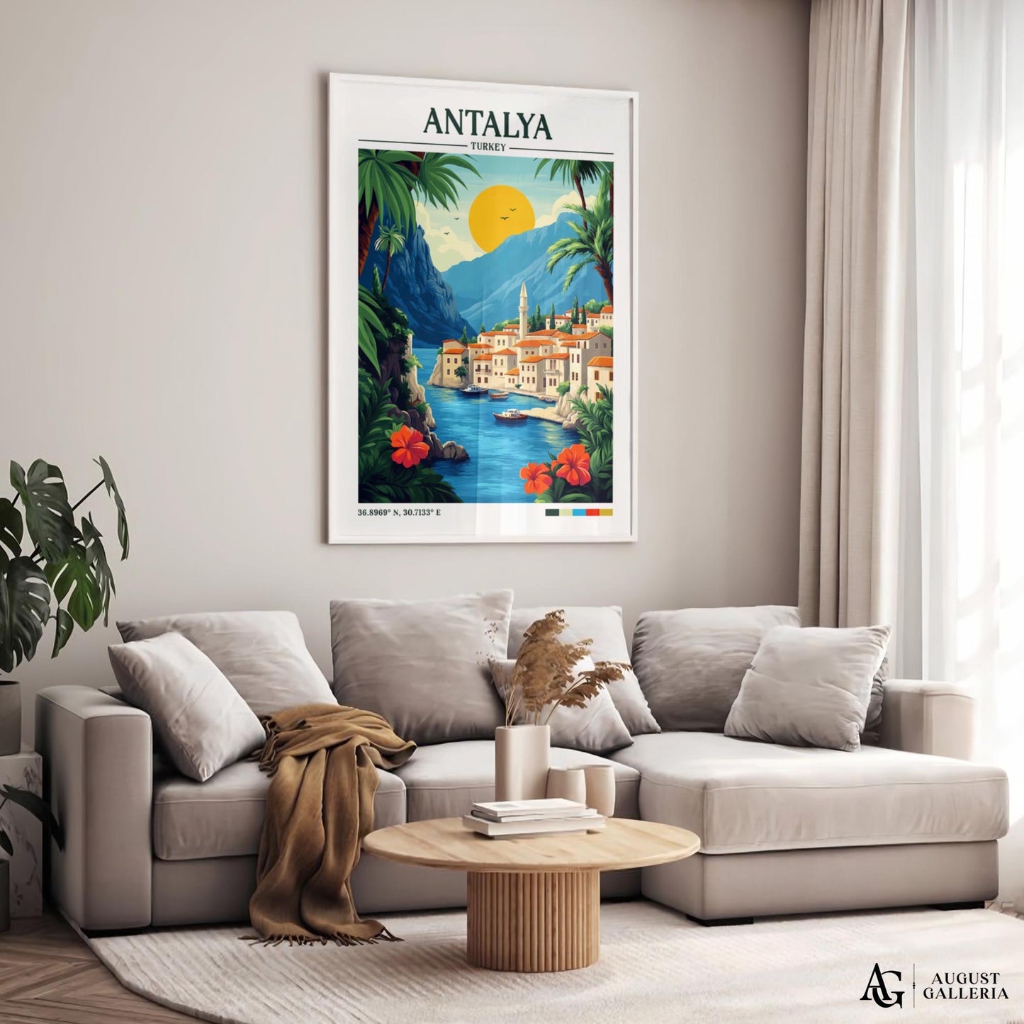 Antalya Turkey Retro Travel Print