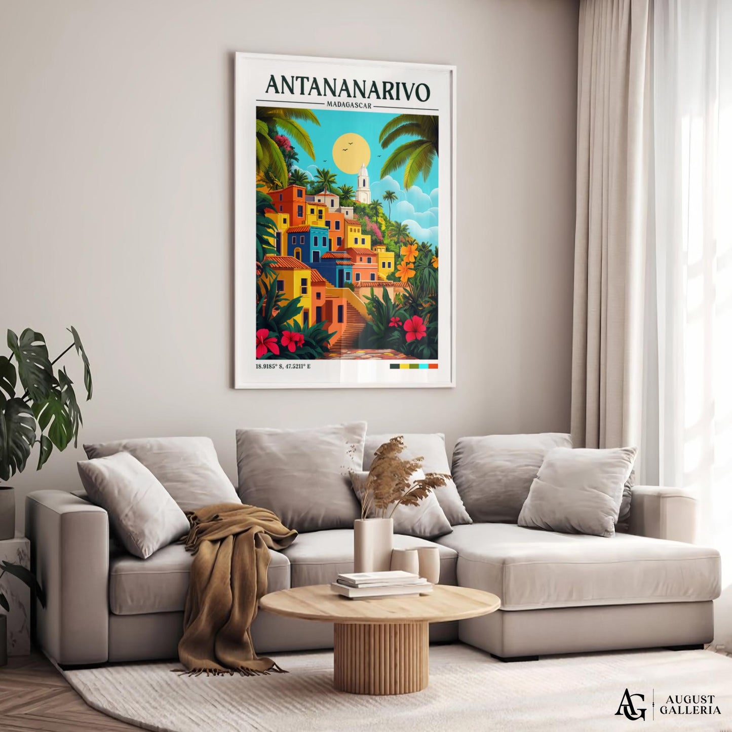 Antananarivo Madagascar Retro Travel Print