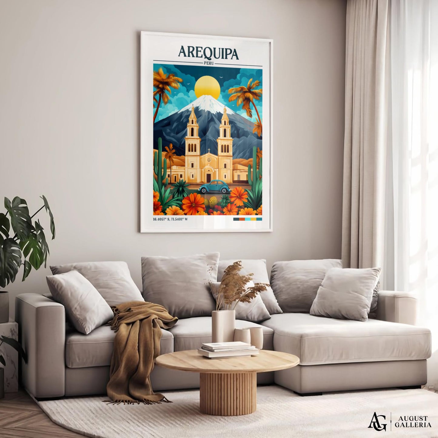 Arequipa Peru Retro Travel Print