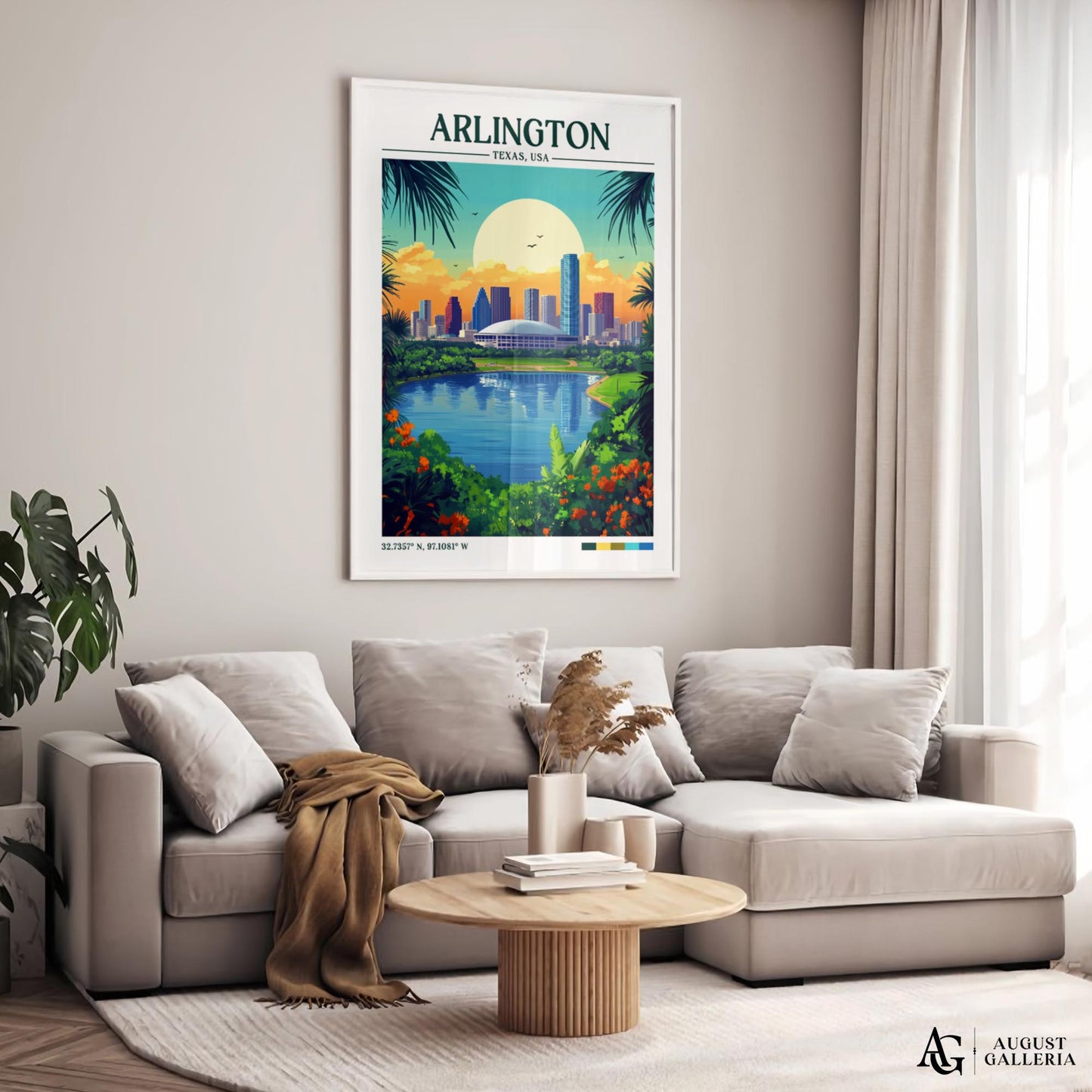 Arlington Texas Retro Travel Print