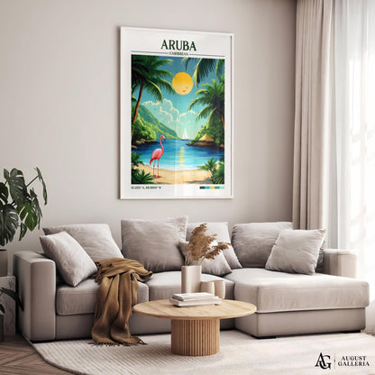 Aruba Caribbean Retro Travel Print