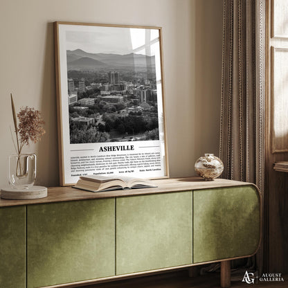 Asheville Black & White City Print