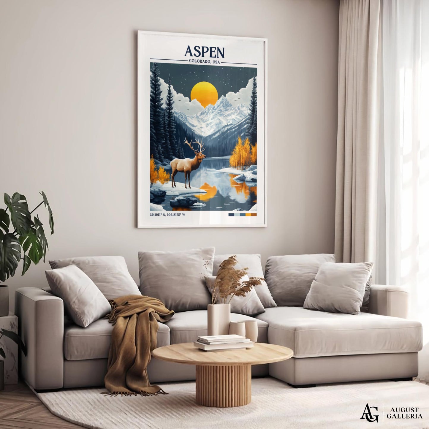 Aspen Colorado Retro Travel Print