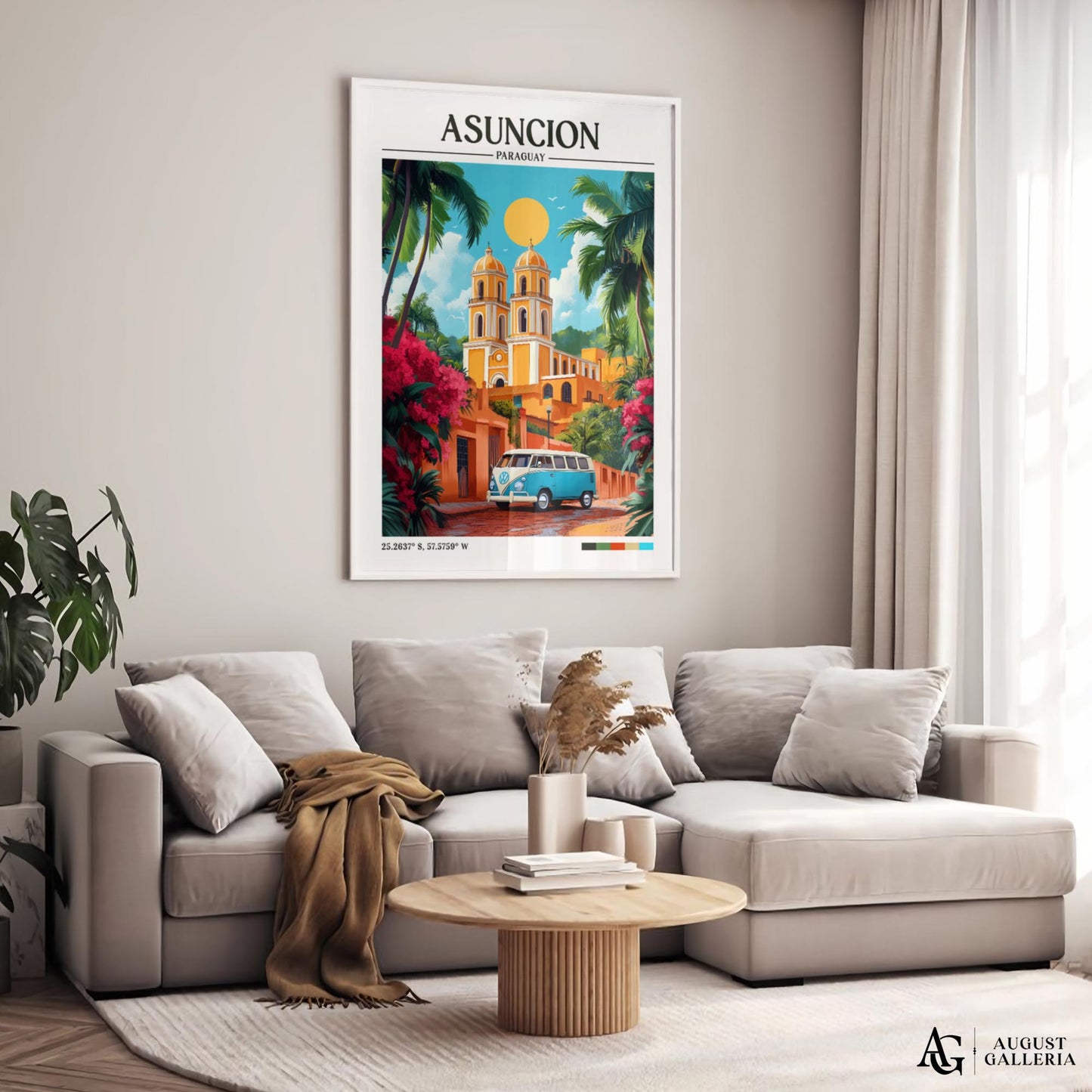 Asunción Paraguay Retro Travel Print