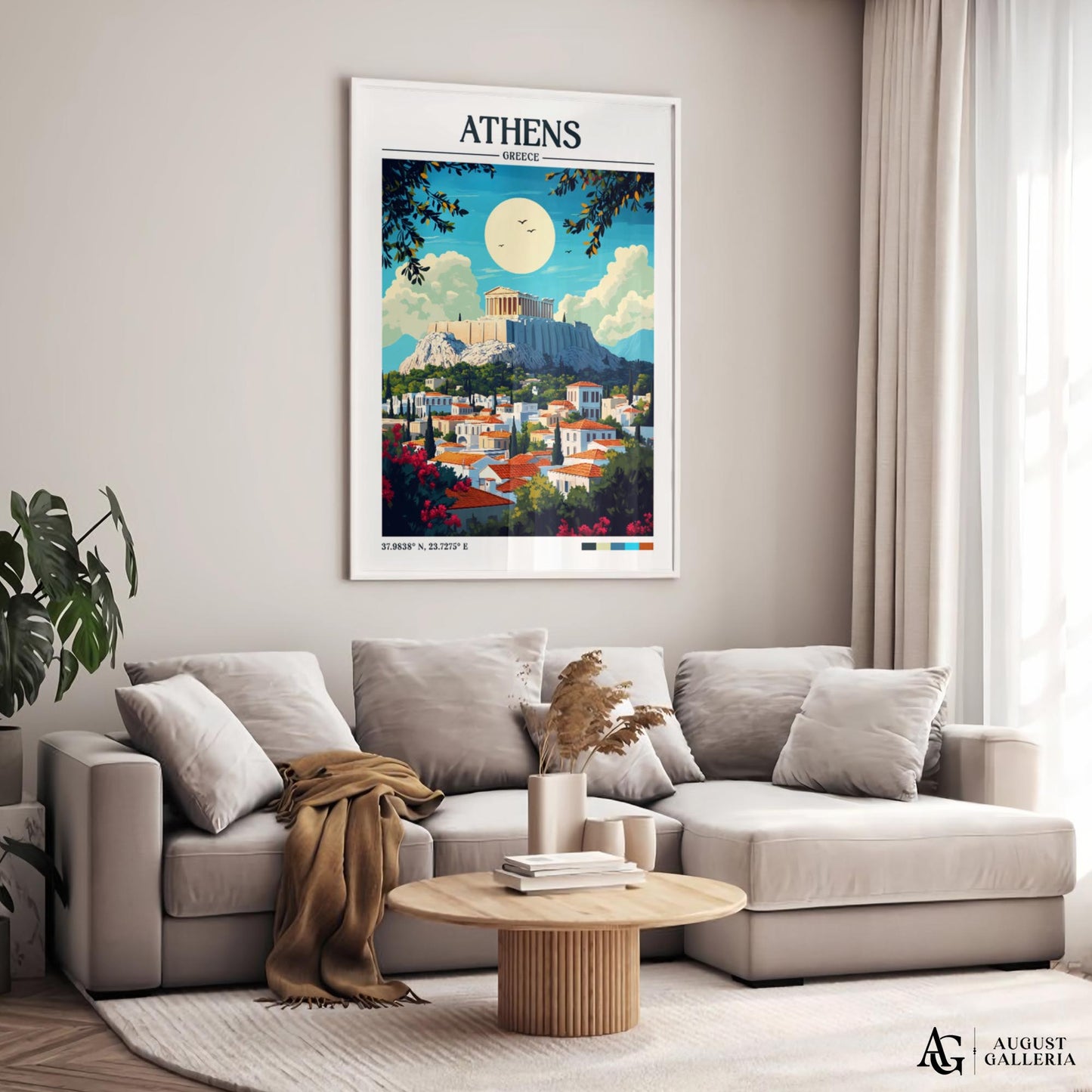 Athens Greece Retro Travel Print