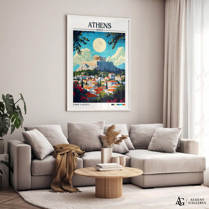 Athens Greece Retro Travel Print