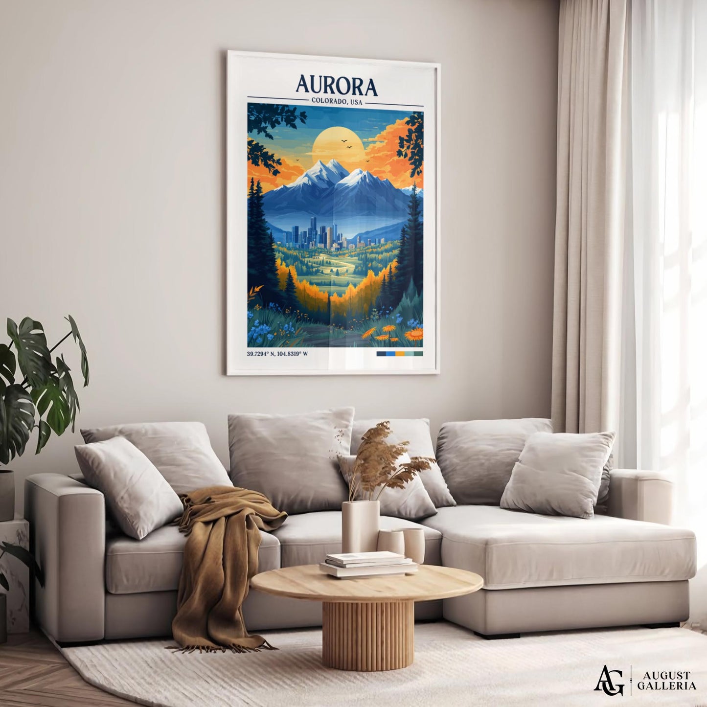 Aurora Colorado Retro Travel Print