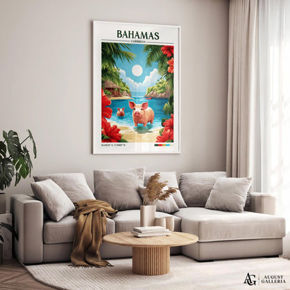 Bahamas Caribbean Retro Travel Print