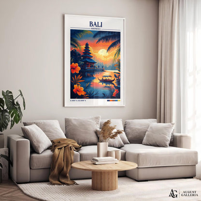 Bali Indonesia Retro Travel Print