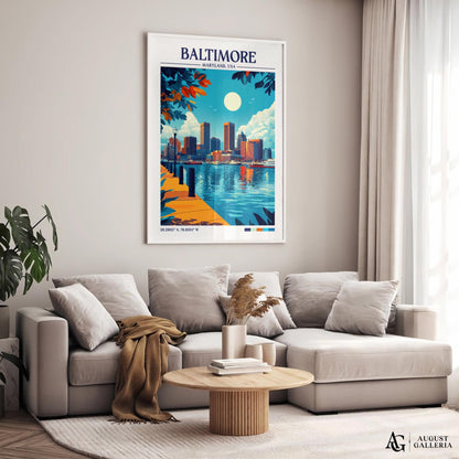 Baltimore Maryland Retro Travel Print