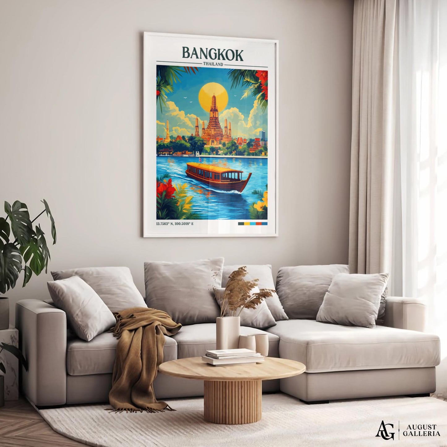 Bangkok Thailand Retro Travel Print