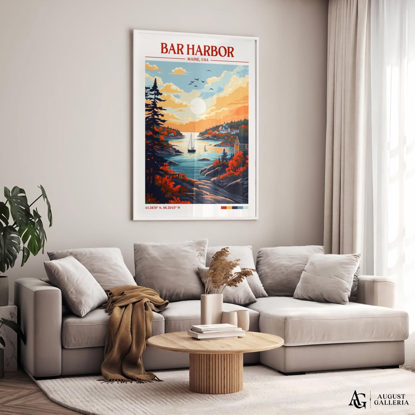 Bar Harbor Retro Travel Print