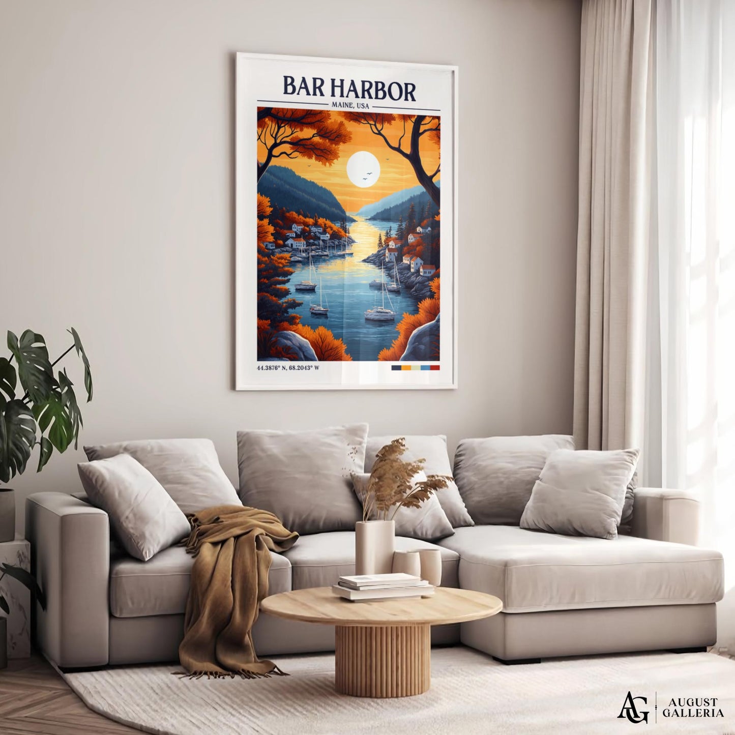 Bar Harbor Retro Travel Print