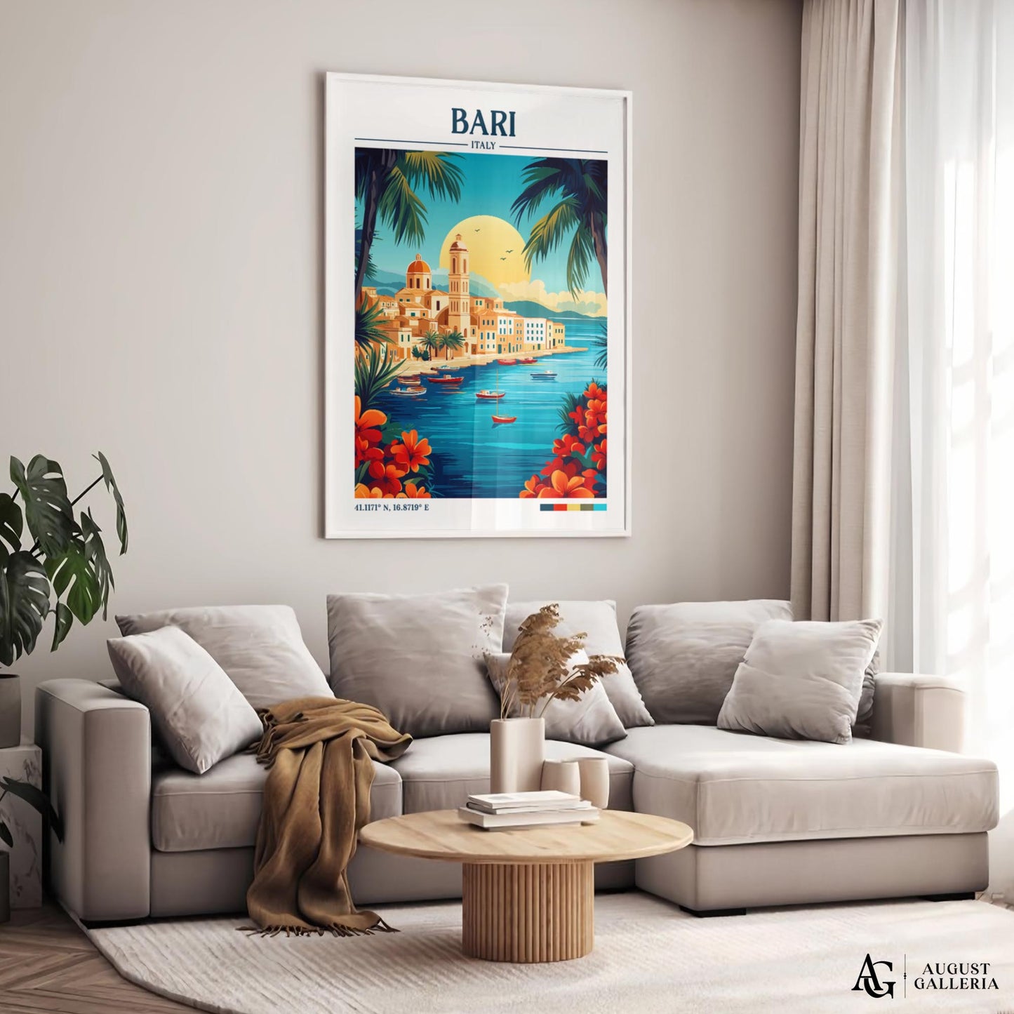 Bari Italy Retro Travel Print