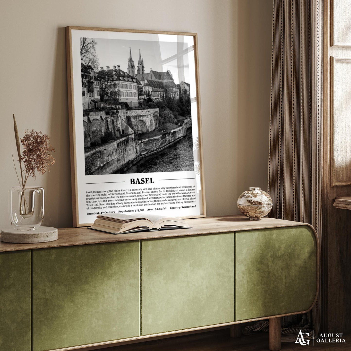 Basel Black & White City Print