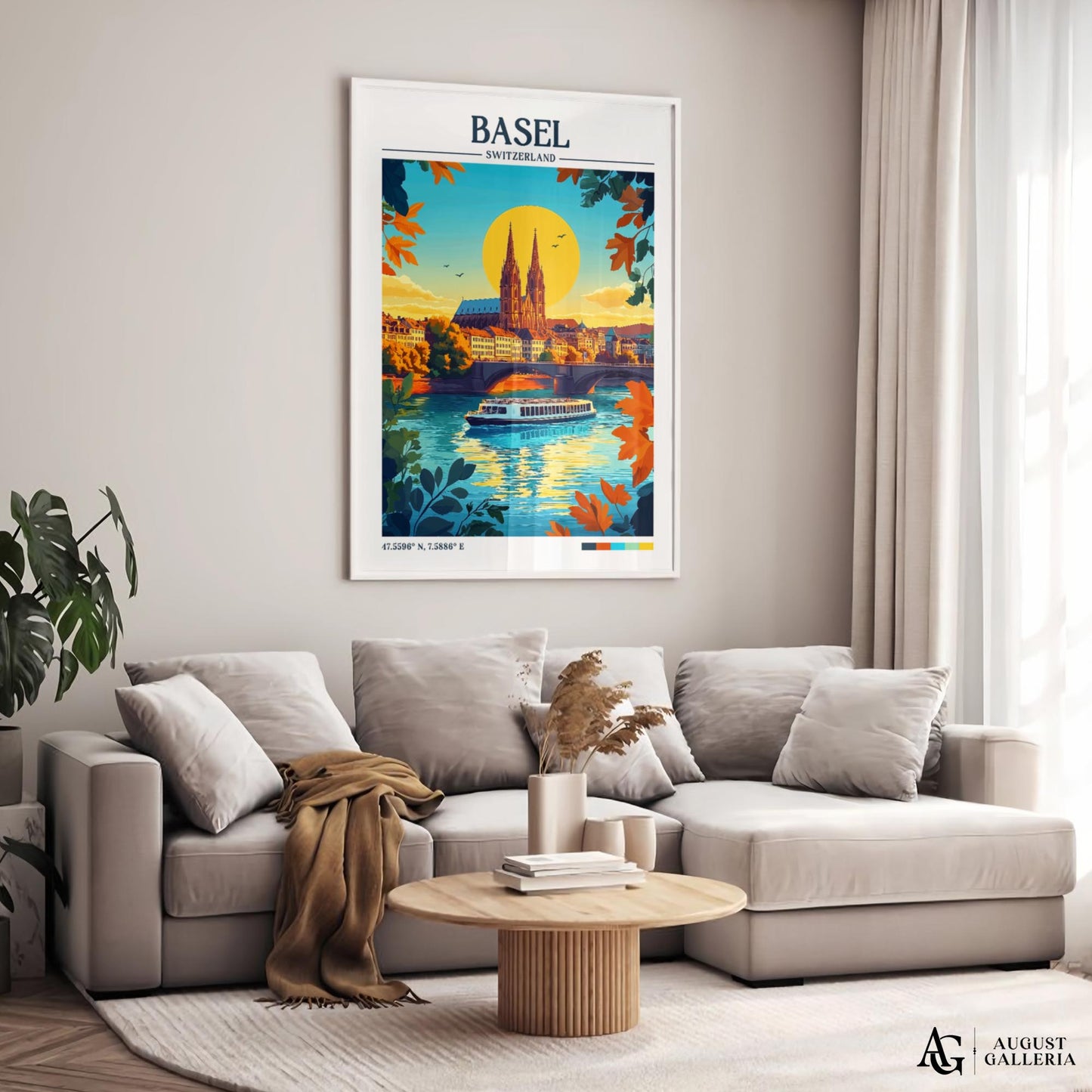 Basel Switzerland Retro Travel Print