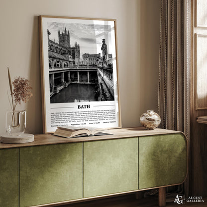 Bath Black & White City Print