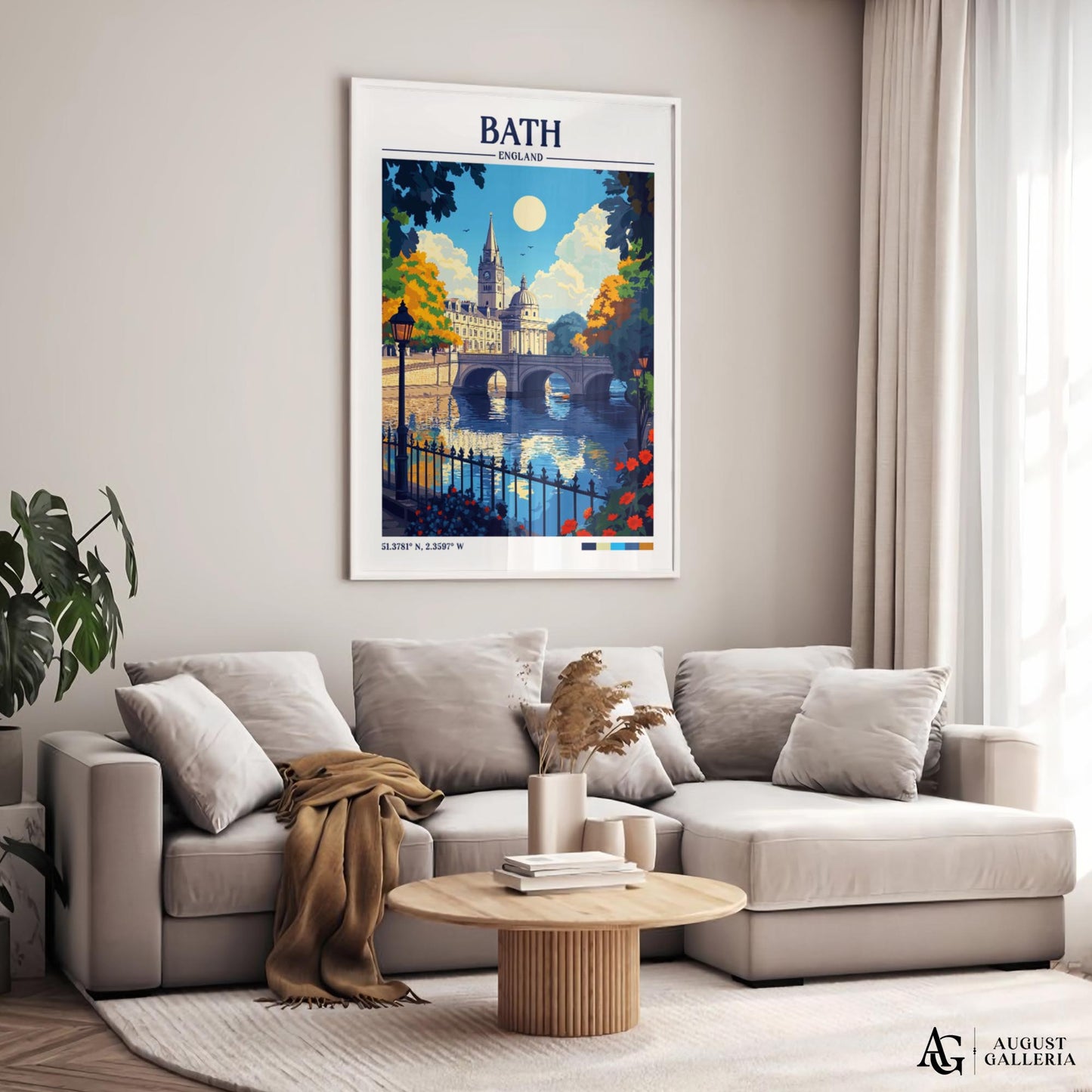 Bath England Retro Travel Print