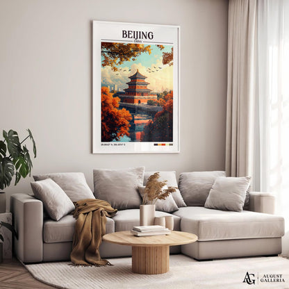 Beijing China Retro Travel Print