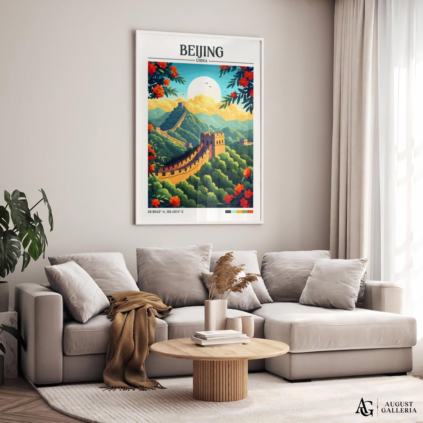 Beijing China Retro Travel Print