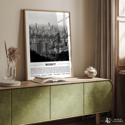 Beirut Black & White City Print