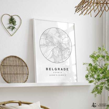Belgrade Minimalist Map