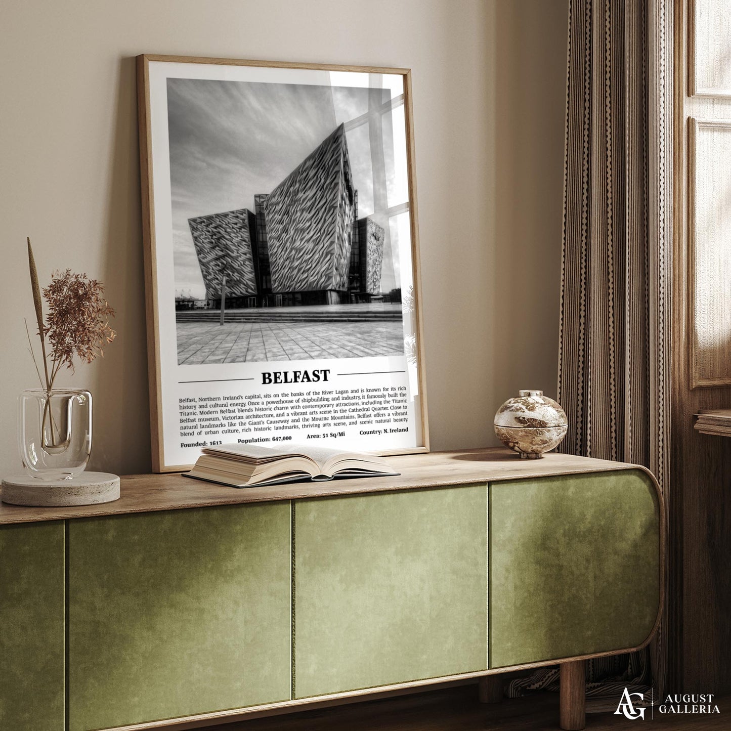 Belfast Black & White City Print