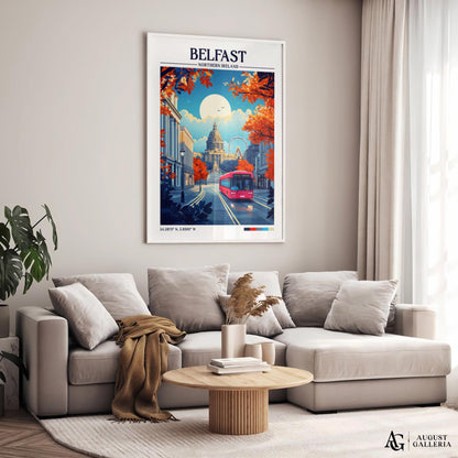 Belfast Northern Ireland Retro Travel Print