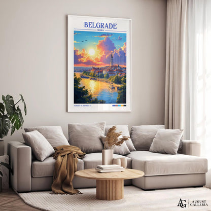 Belgrade Serbia Retro Travel Print