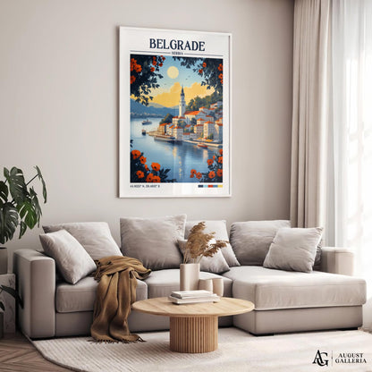 Belgrade Serbia Retro Travel Print
