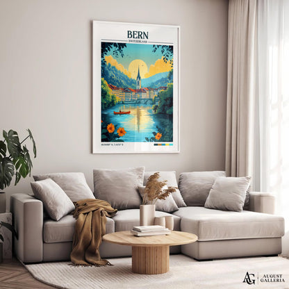 Bern Switzerland Retro Travel Print