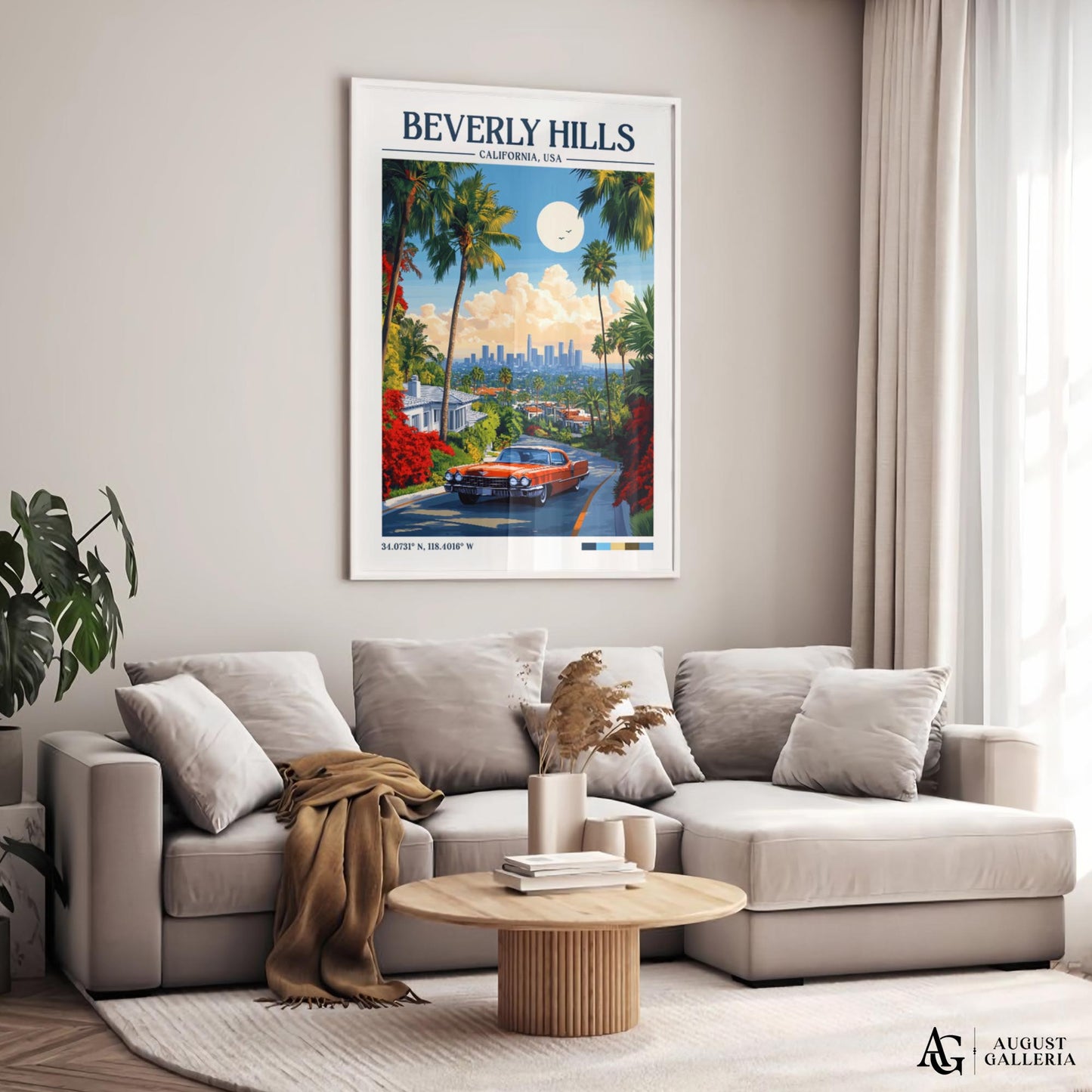Beverly Hills Retro Travel Print