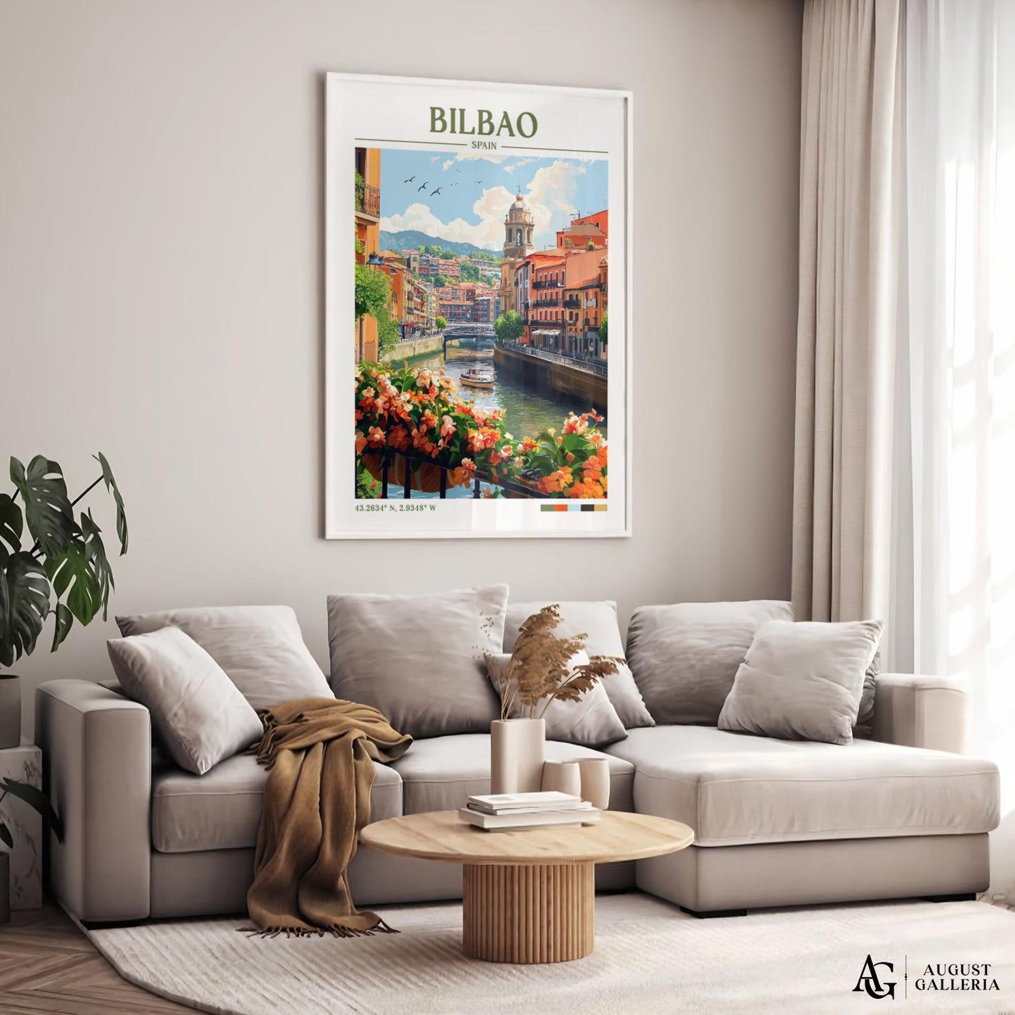 Bilbao Spain Retro Travel Print