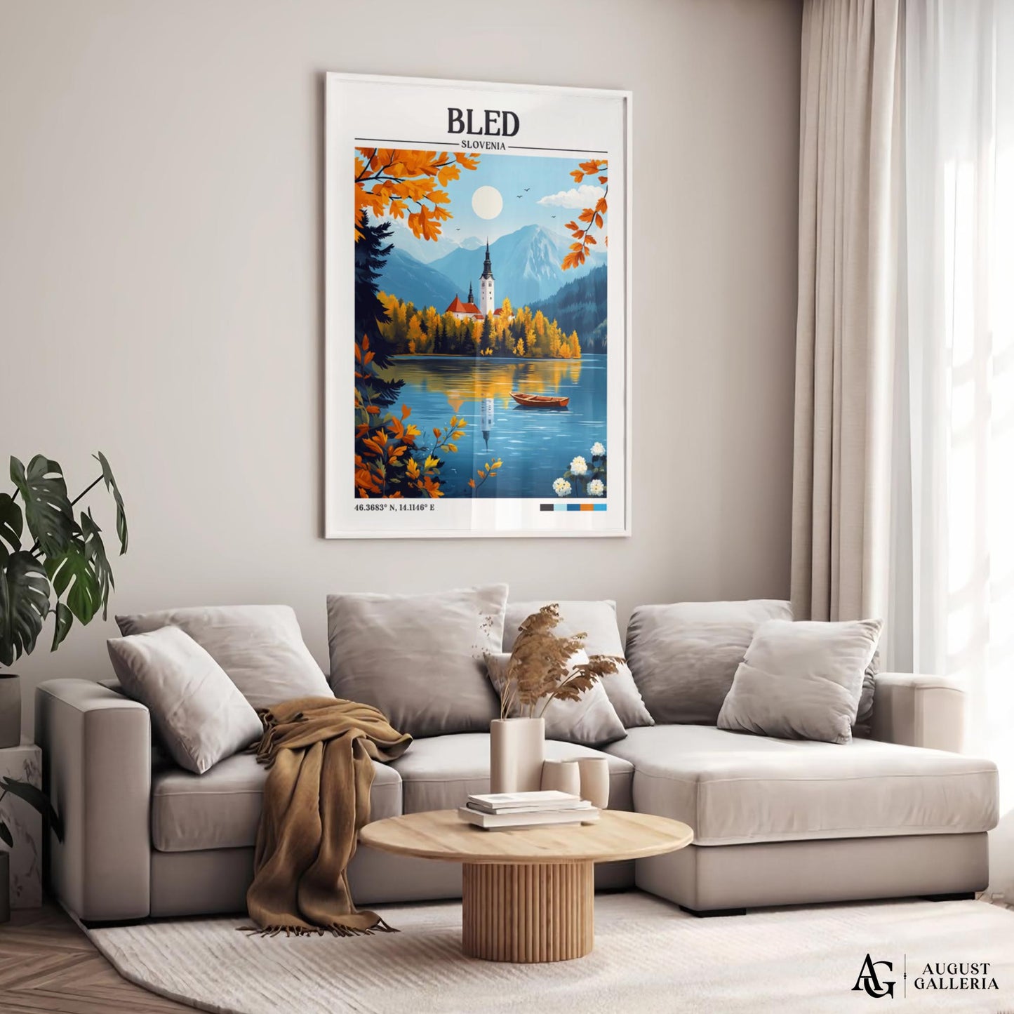 Bled Slovenia Retro Travel Print