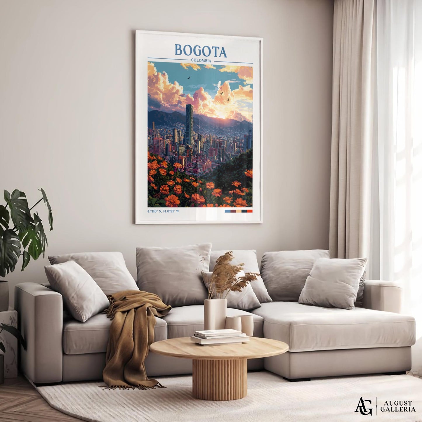 Bogota Colombia Retro Travel Print