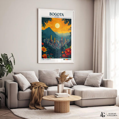 Bogota Colombia Retro Travel Print
