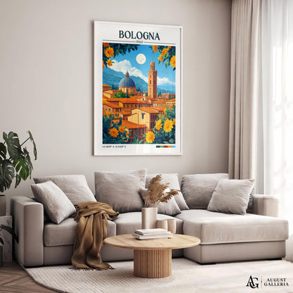 Bologna Italy Retro Travel Print