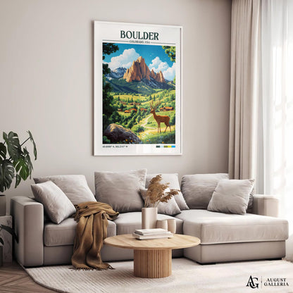 Boulder Colorado Retro Travel Print