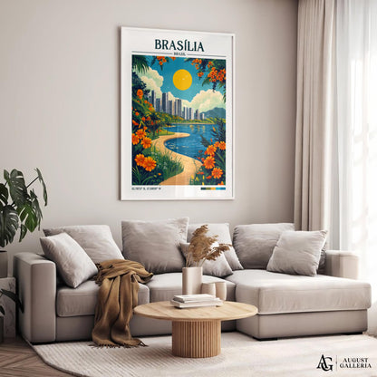 Brasília Brazil Retro Travel Print