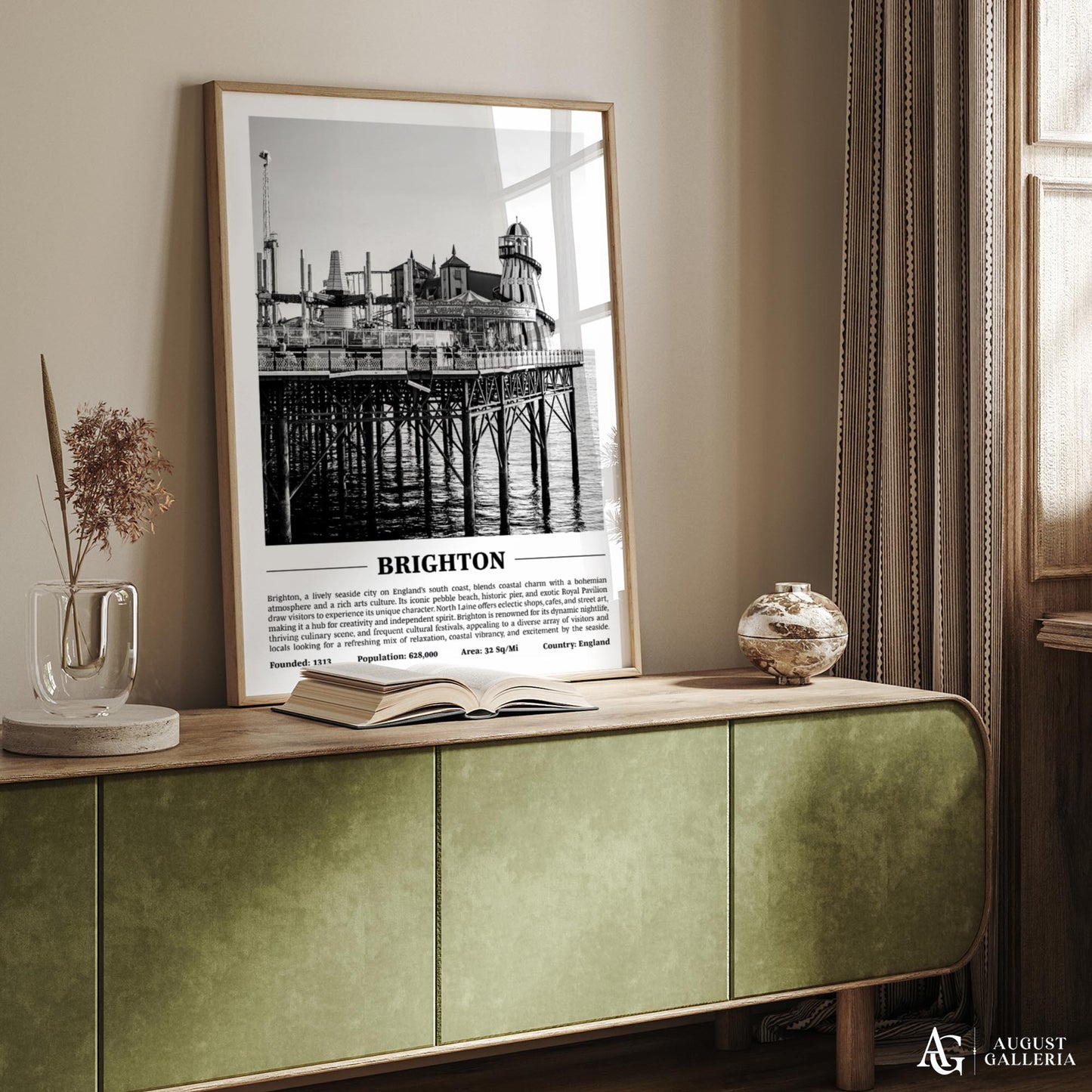 Brighton Black & White City Print