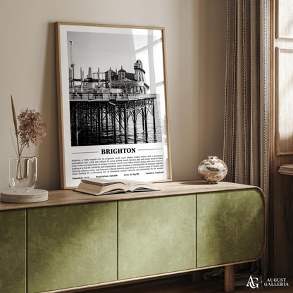 Brighton Black & White City Print