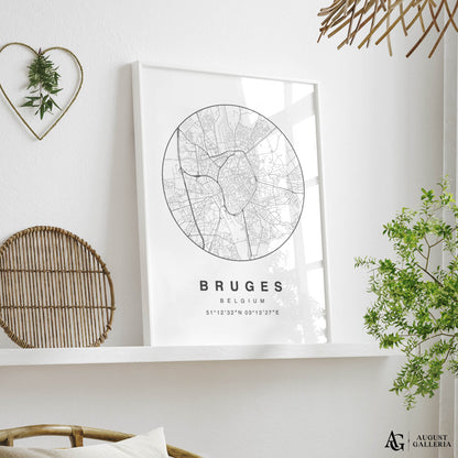 Bruges Minimalist Map