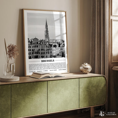 Brussels Black & White City Print