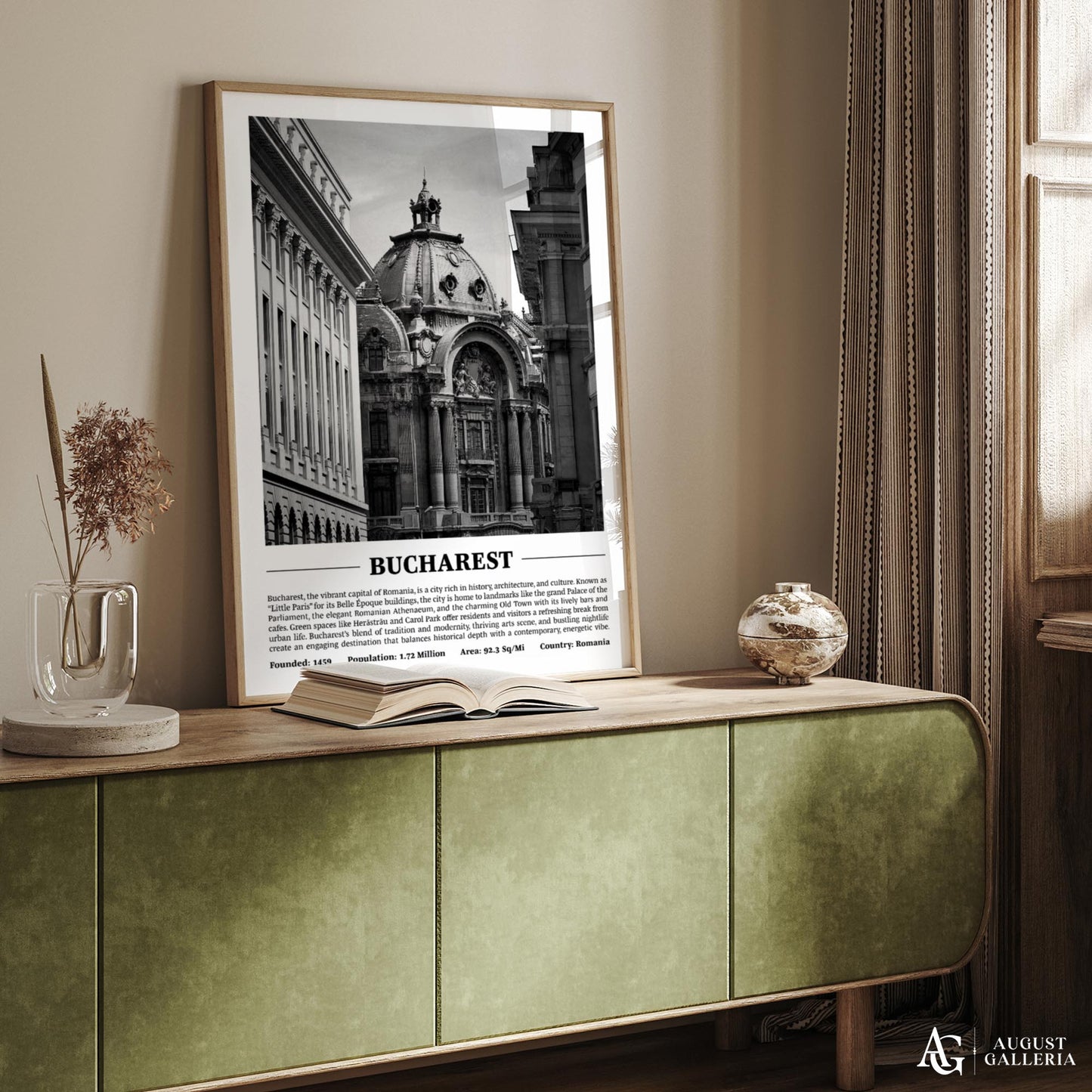 Bucharest Black & White City Print